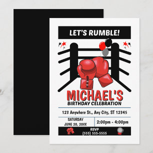 Convite de Aniversário de Boxe