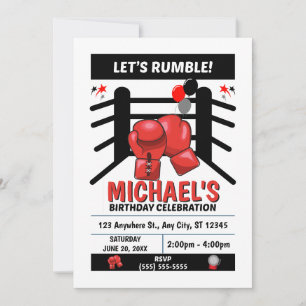 Convite de Aniversário de Boxe