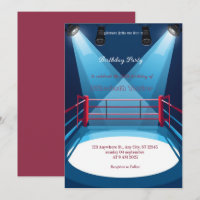 convite de aniversário de boxe esportes