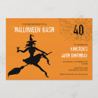 Convite de aniversário de Bruxas e Halloween da We