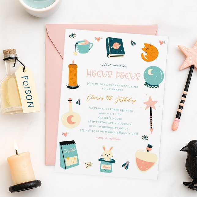 Convite de aniversário de bruxas para o Halloween (Criador carregado)