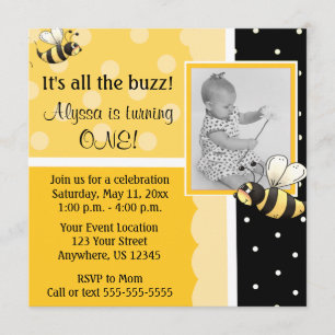 Convite de Aniversário de Bumble Bee
