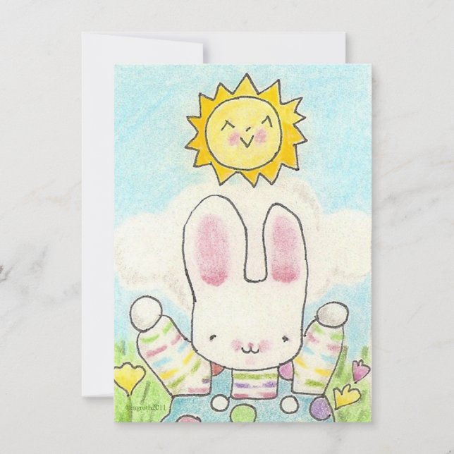 convite de aniversário de bunny boy stripey (Frente)