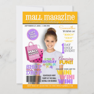 Convite de aniversário de Caça do Scavenger Mall