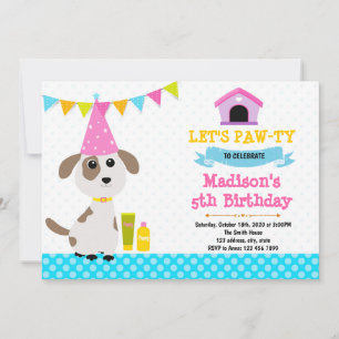 convite de aniversário de cachorrinho