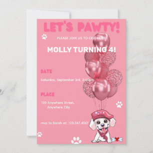 Convite de aniversário de Cachorro