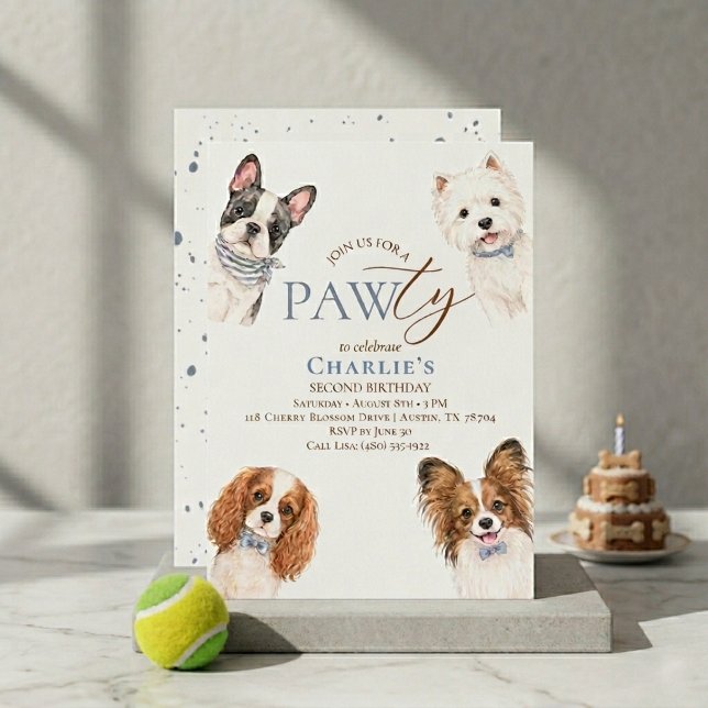 Convite de Aniversário de Cachorro Azul Festa da P (Criador carregado)