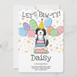 Convite de aniversário de Cachorro Goldendoodle