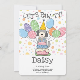 Convite de aniversário de Cachorro Goldendoodle