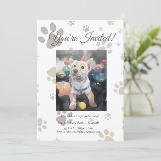 Convite de Aniversário de Cachorro Inspirado em Fr