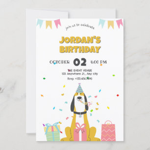 Convite de aniversário de cães
