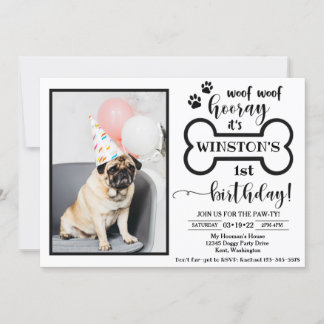 Convite de aniversário de cães | Convite para cães