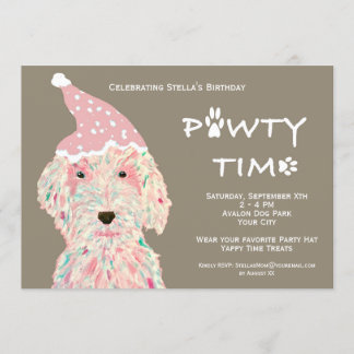 Convite de aniversário de Cães (Pawty Time)