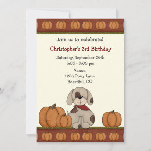 Convite de Aniversário de Café e Pumpkins