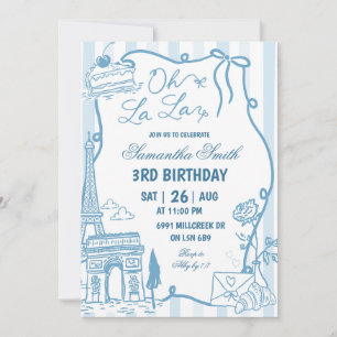 Convite de Aniversário de Café Parisiense Manuscri
