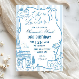 Convite de Aniversário de Café Parisiense Manuscri