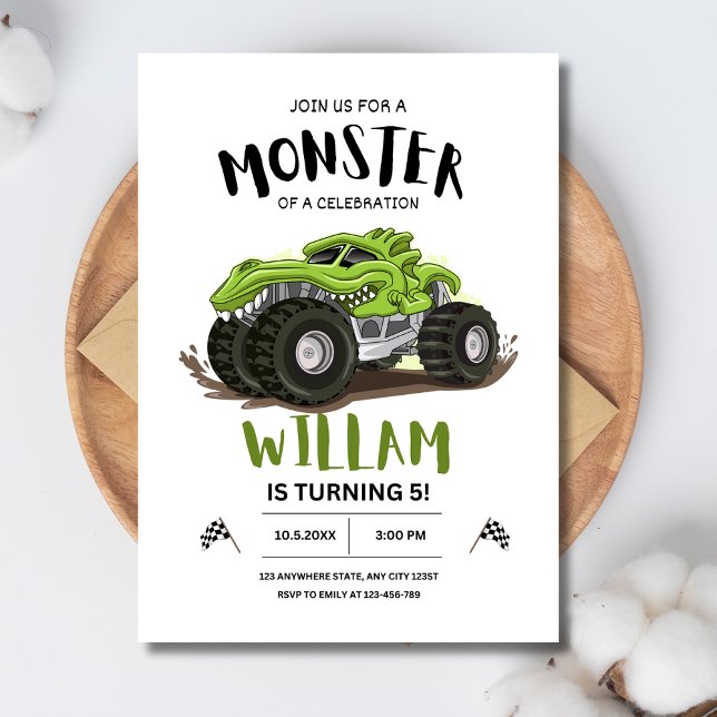 Convite de Aniversário de Caminhão Monstro, Convit (Criador carregado)