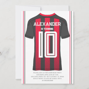 Convite de Aniversário de Camisa de Futebol com Li