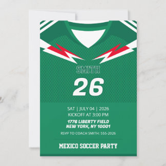 Convite de Aniversário de Camisa de Futebol Person