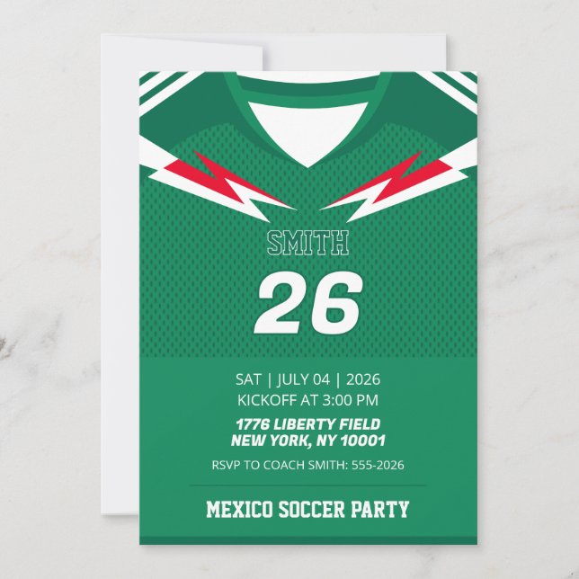 Convite de Aniversário de Camisa de Futebol Person (Frente)