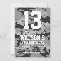 Convite de Aniversário de Camouflage