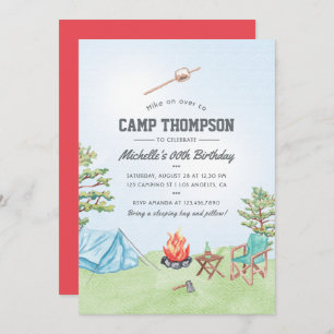 Convite de aniversário de Campanha de Aquarela