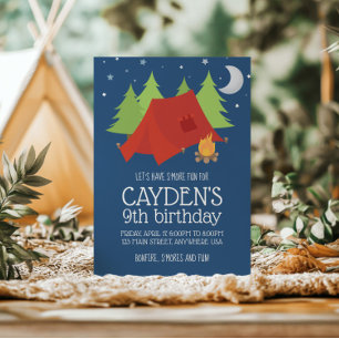 Convite de aniversário de Camping e S'mores barrac
