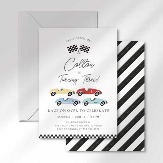 Convite de Aniversário de Carro de Corrida (Criador carregado)