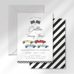 Convite de Aniversário de Carro de Corrida