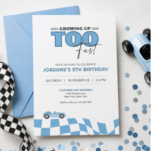 Convite de Aniversário de Carro de Corrida Crescen