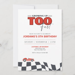 Convite de Aniversário de Carro de Corrida Crescen