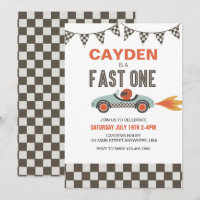 Convite de Aniversário de Carro de Corrida Fast On