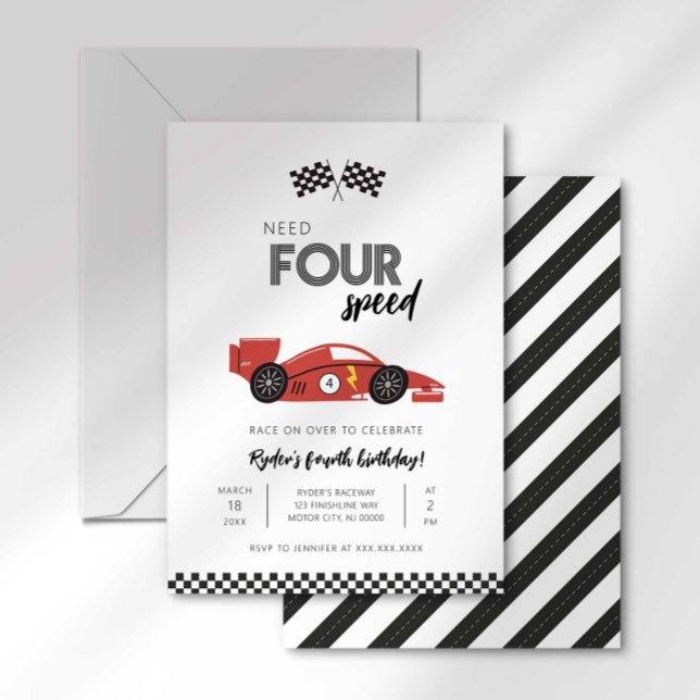 Convite de Aniversário de Carro de Corrida Need Fo (Criador carregado)