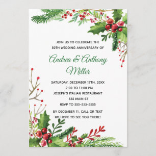Convite de Aniversário de Casamento Botânico Flora