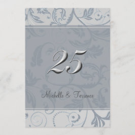 Convite de Aniversário de Casamento Cinza Azul Pra