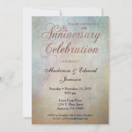 Convite de Aniversário de Casamento com Aquarela e