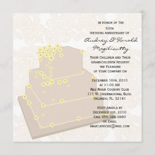 Convite de Aniversário de Casamento com Bolo