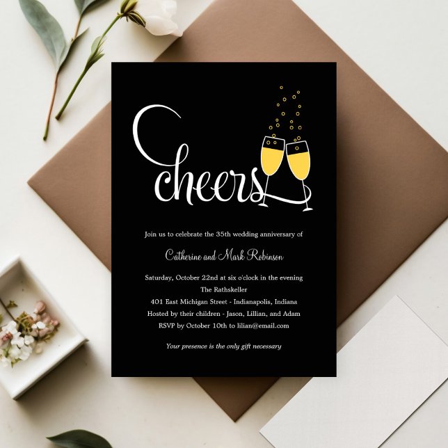 Convite de Aniversário de Casamento com Brinde de  (Criador carregado)