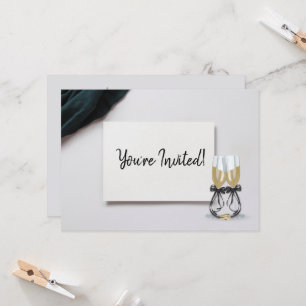 Convite de Aniversário de Casamento com Champanhe 