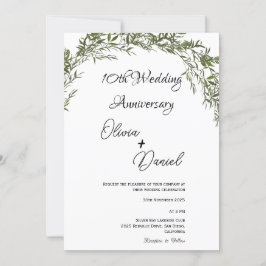 Convite de Aniversário de Casamento com Verdura Cl