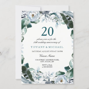 Convite de Aniversário de Casamento de 20 anos Esm