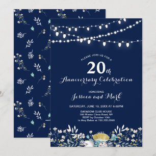 Convite de Aniversário de Casamento de 20 anos Nav