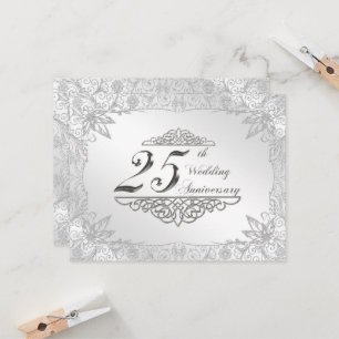Convite de Aniversário de Casamento de 25 Anos