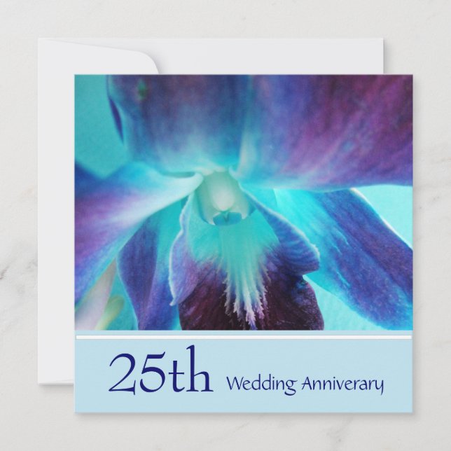 Convite de Aniversário de Casamento de 25 Anos Blu (Frente)