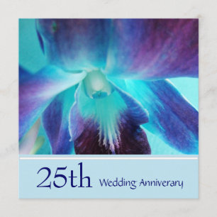 Convite de Aniversário de Casamento de 25 Anos Blu