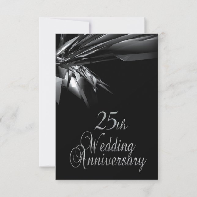Convite de Aniversário de Casamento de 25 Anos com (Frente)