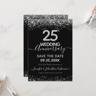 Convite de Aniversário de Casamento de 25 anos com
