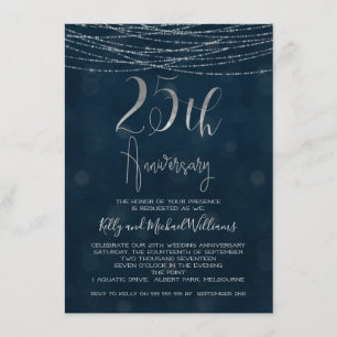 Convite de Aniversário de Casamento de 25 anos com