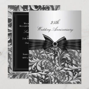 Convite de Aniversário de Casamento de 25 anos Flo