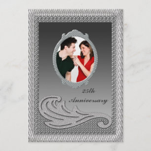 Convite de Aniversário de Casamento de 25 Anos Pra